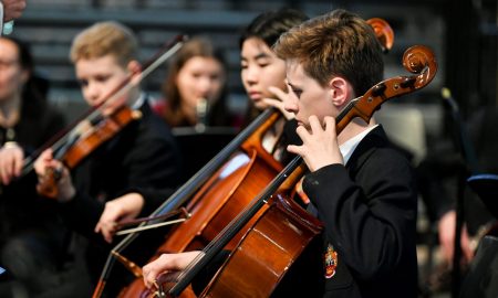 RGS Worcester string orchestra performing