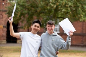 RGS Worcester pupils on Exam Results Day