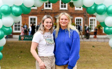 RGS Worcester pupils on Exam Results Day