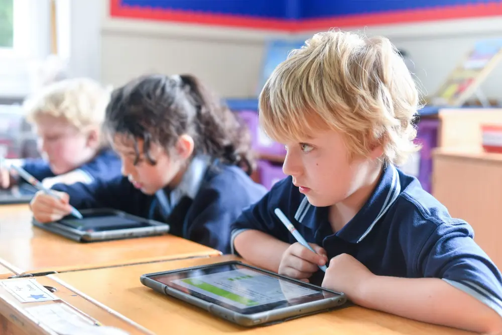 RGS Springfield Prep School pupils working on iPads in the classroom