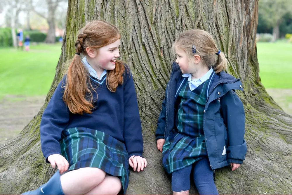 RGS Springfield Prep School pupils sat on tree