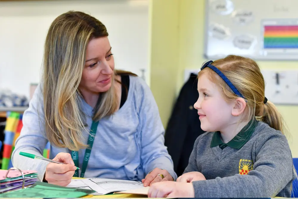 RGS Dodderhill Pre Pre School teacher and pupil